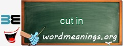 WordMeaning blackboard for cut in